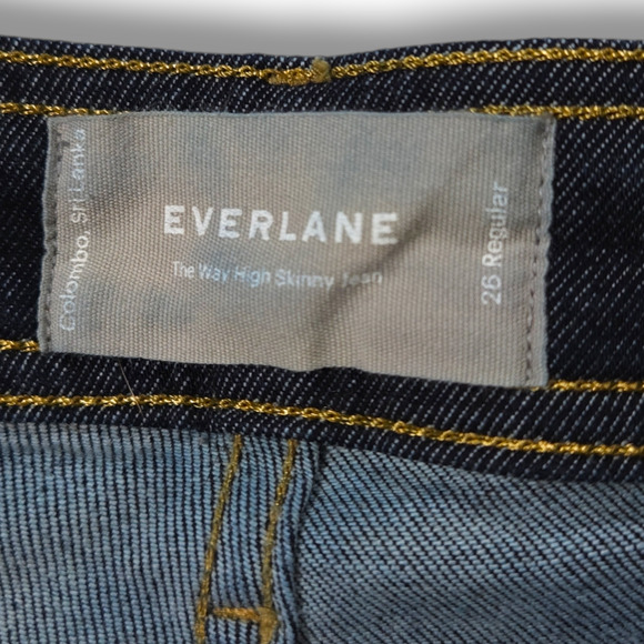 EUC Everlane Way-High Clean Front Organic Cotton Skinny Jeans Sz 26x28.50 Indigo - Picture 10 of 16